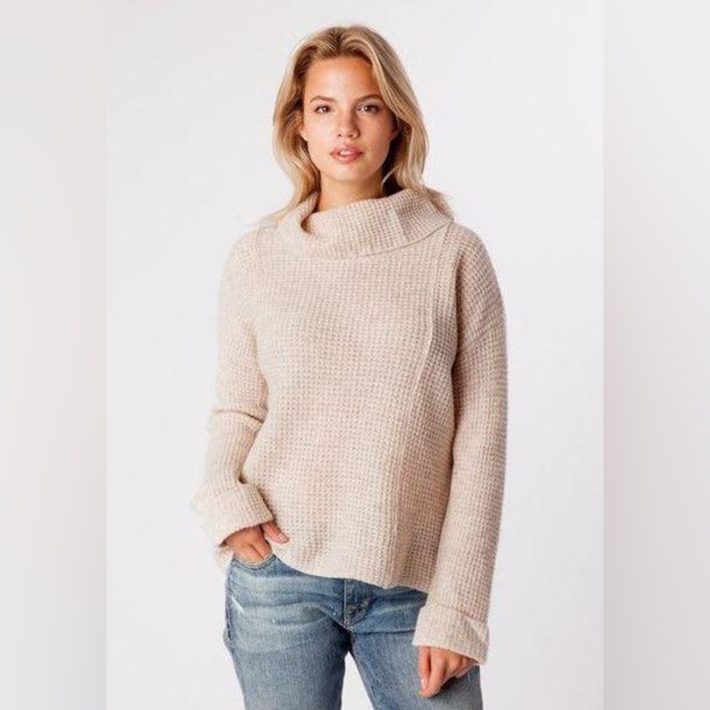 Free People Sidewinder Wool Sweater in Oatmeal